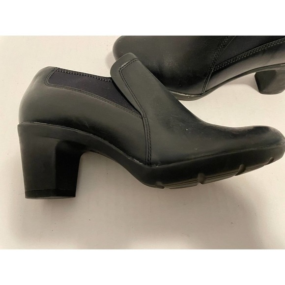 CLARK ARTISON SHOE BOOTIES BLACK LEATHER WOMENS SIZE 6 - Picture 3 of 9